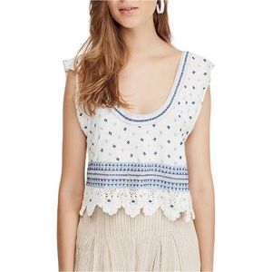 Free People Womens Santorini Tank Top, White